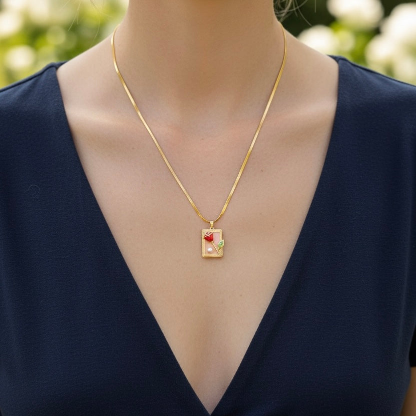 Crimson Bloom Necklace