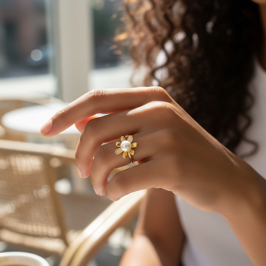 Pearl Daisy Ring