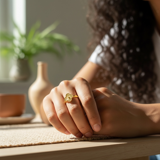 Golden Clover Ring